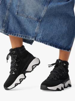 SOREL Kinetic Impact Waterproof Suede Trainer Boots - view 2, Black/Sea Salt