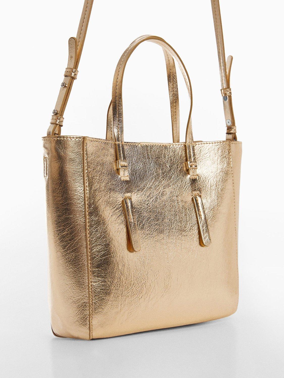 Mango Peonia Tote Bag, Gold, One Size