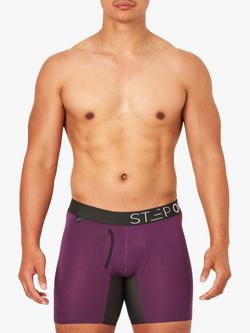 Step One Bamboo Boxer Briefs With Fly - view 2, Juicy Plums