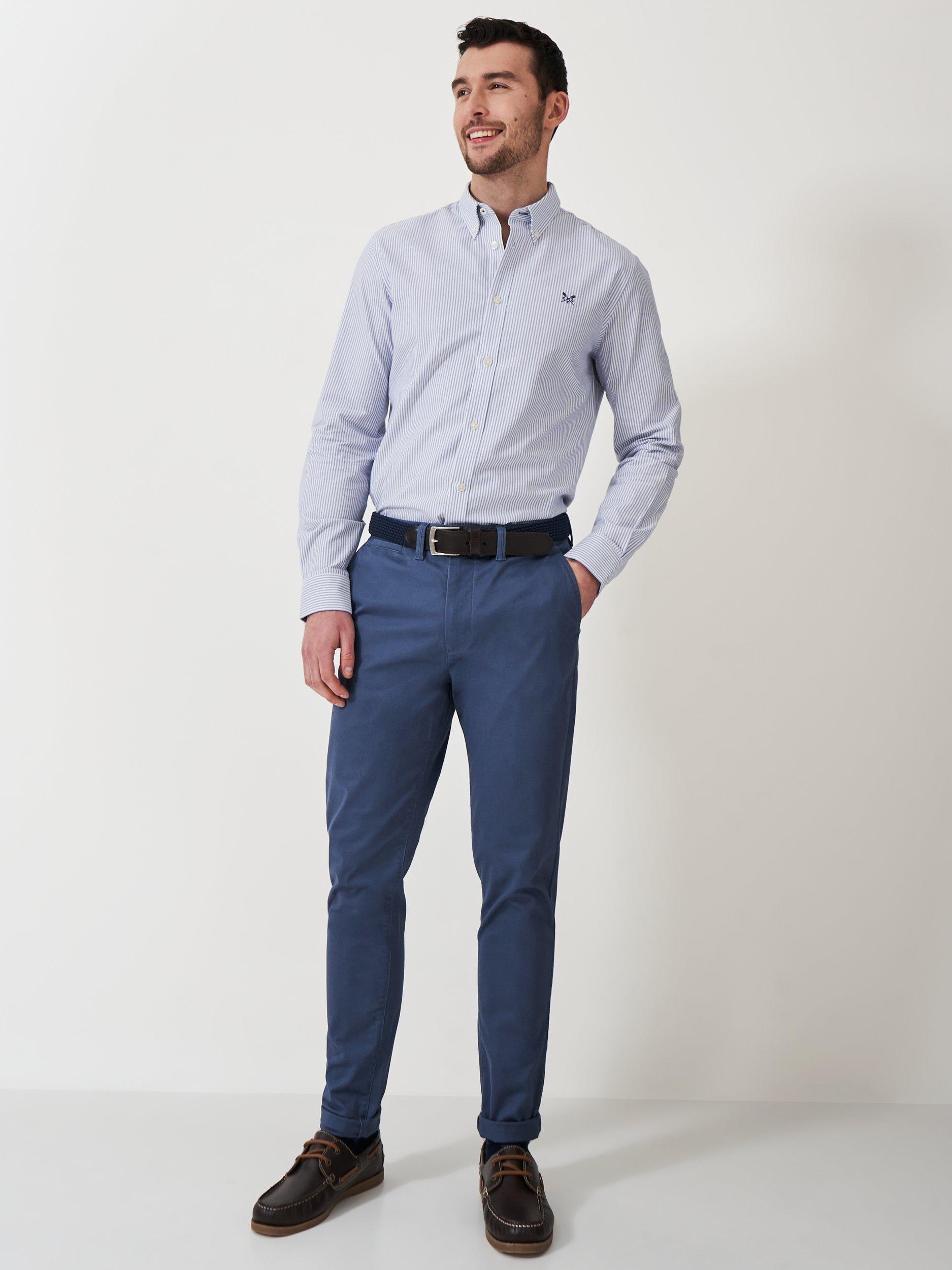 Crew Clothing Slim Fit Chinos, Bright Blue, 30R