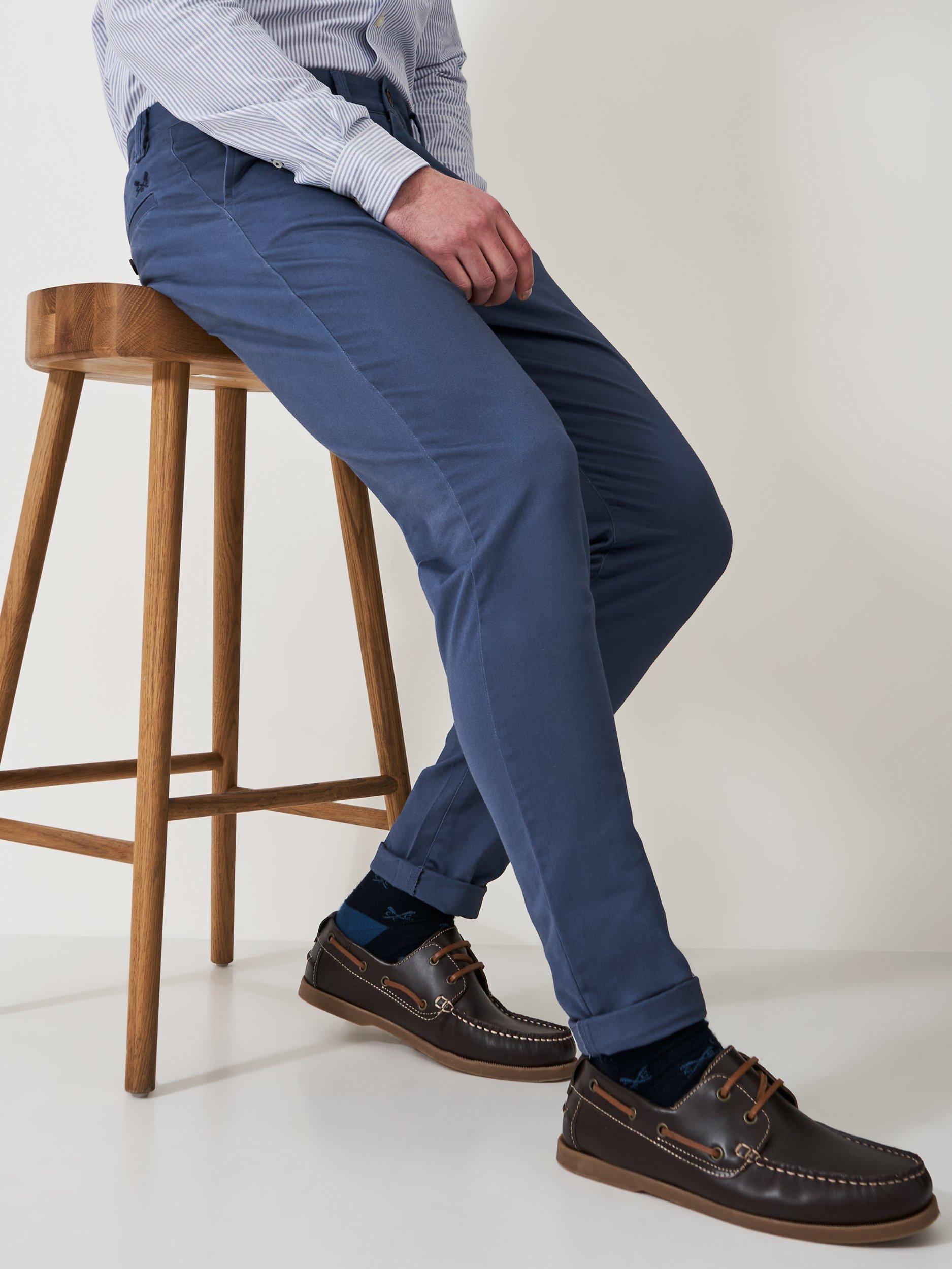 Crew Clothing Slim Fit Chinos, Bright Blue, 30R