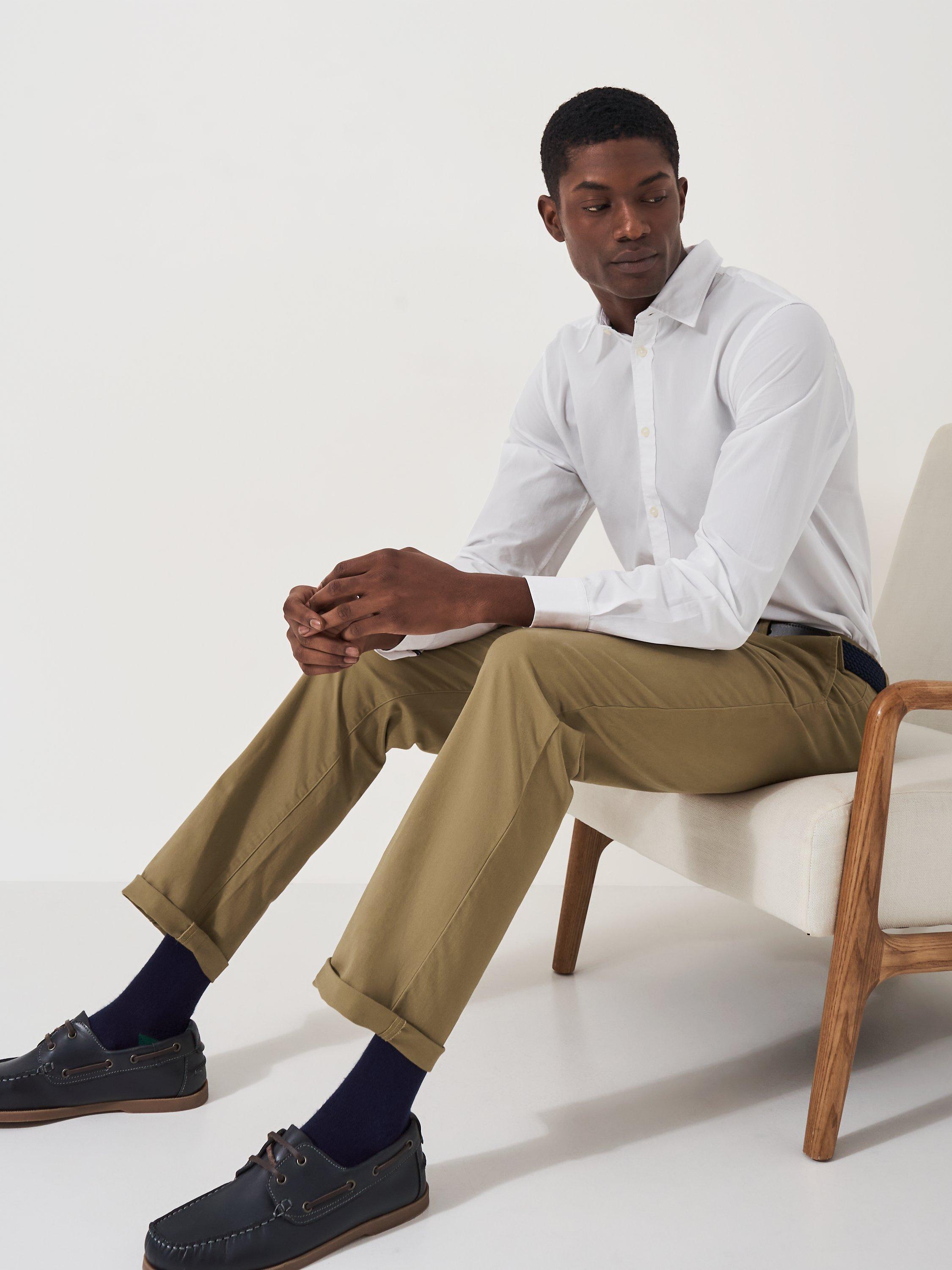 Product image 5 of 5, which shows Crew Clothing Straight Fit Chinos, Beige, 36L