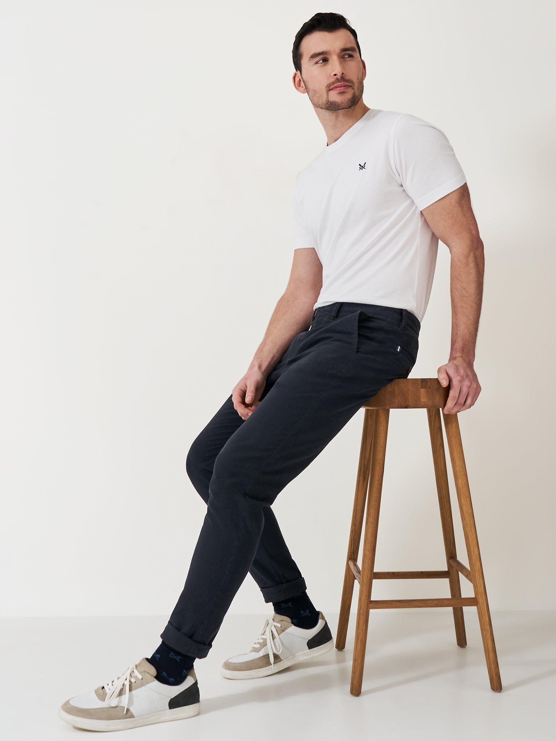 Product image 3 of 5, which shows Crew Clothing Slim Fit Chinos, Black, 34S