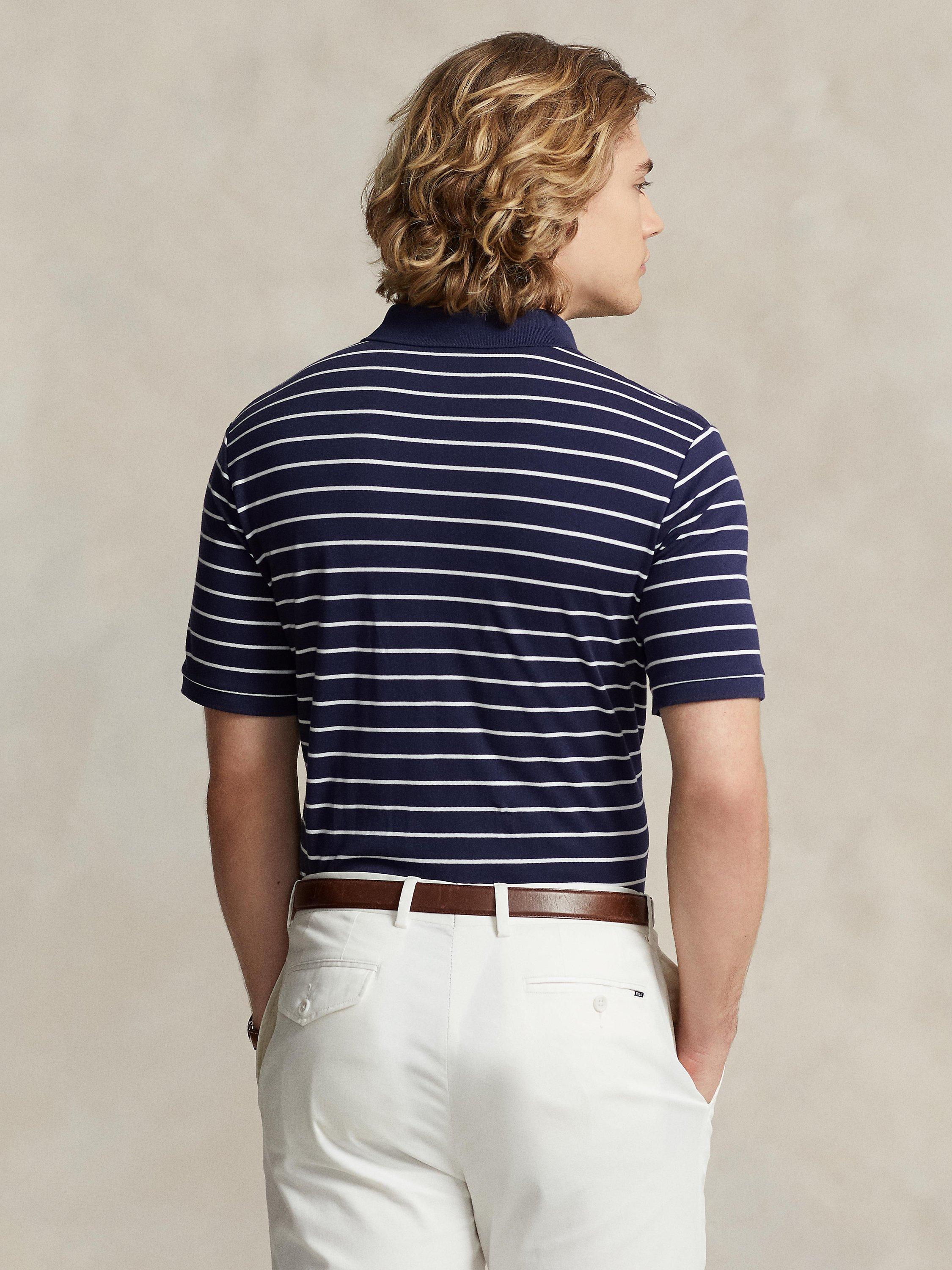 Product image 2 of 5, which shows Ralph Lauren Slim Fit Soft Cotton Polo Shirt, Refined Navy/White, S