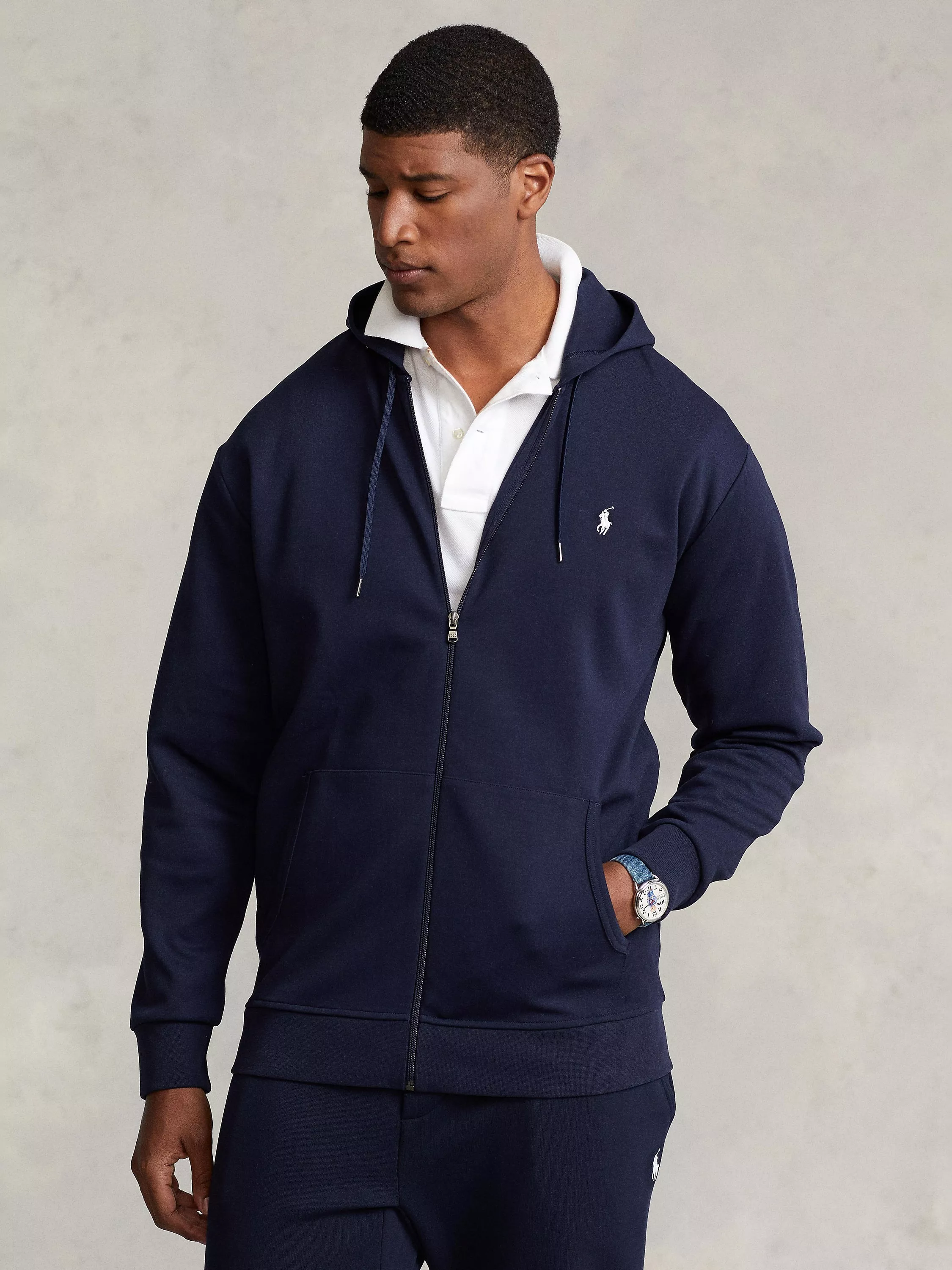 LARGE Navy Ralph offers Lauren mid-zip sweater.