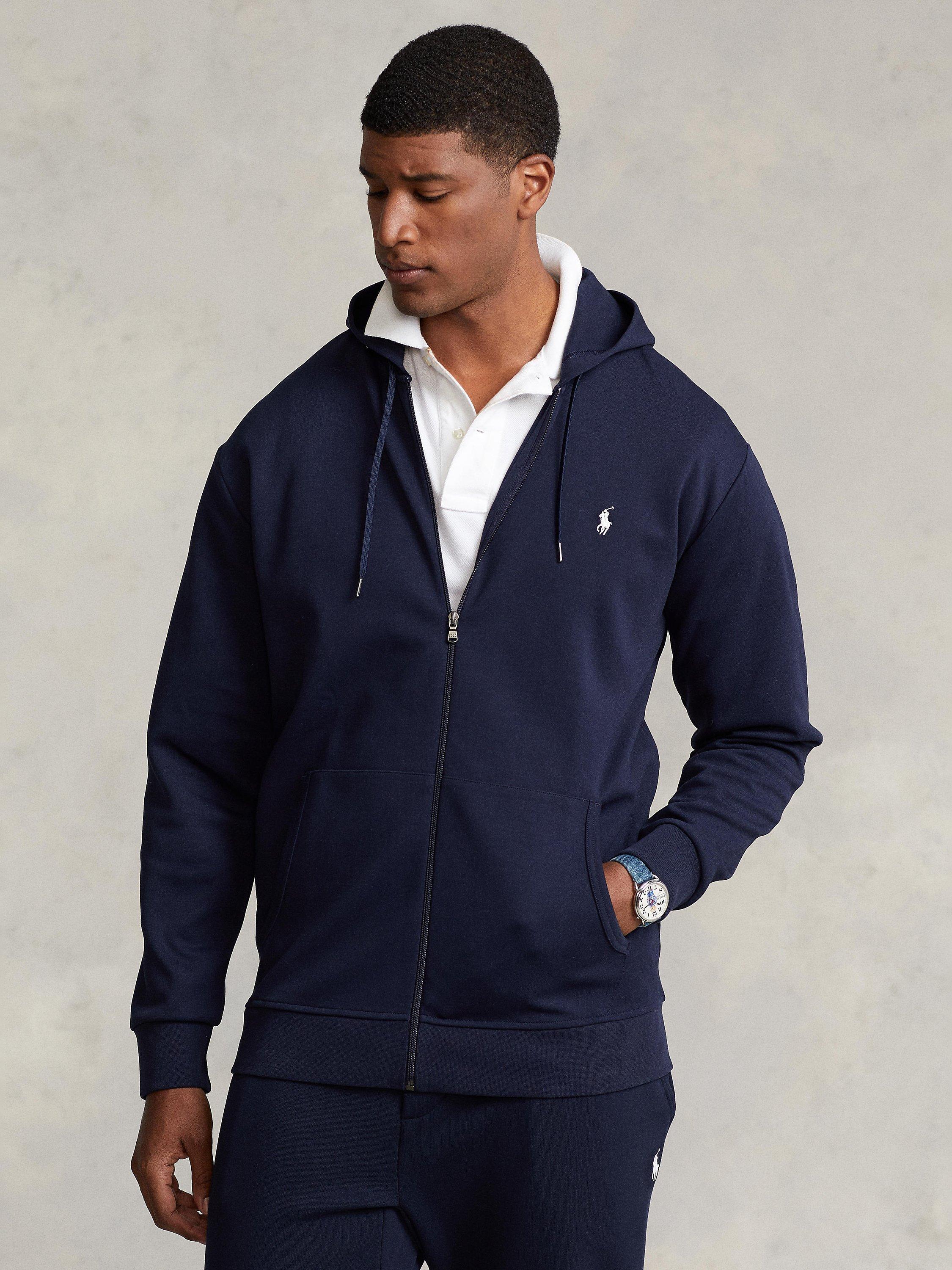 Polo ralph lauren zipped logo hooded sweatshirt best sale