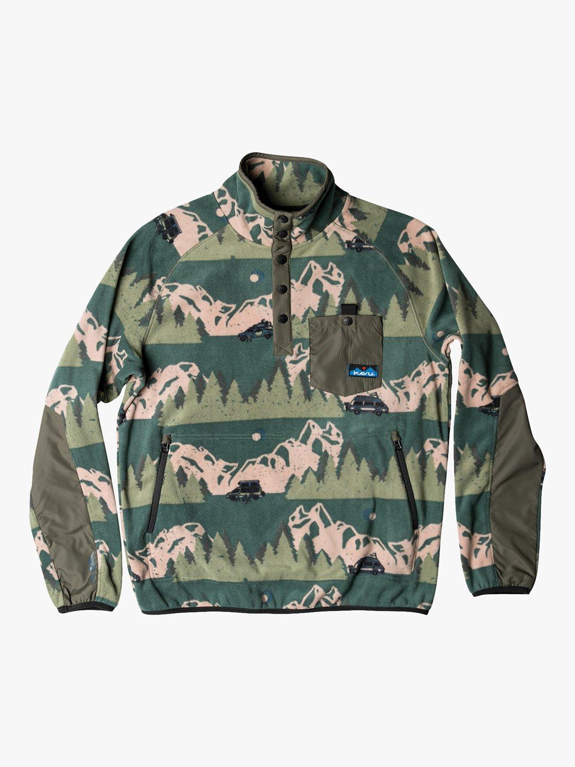 KAVU Tennaway Getaway Polar Fleece Top, Green/Multi