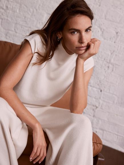 Mint Velvet Cashmere Blend Top, Natural Cream, Natural Cream