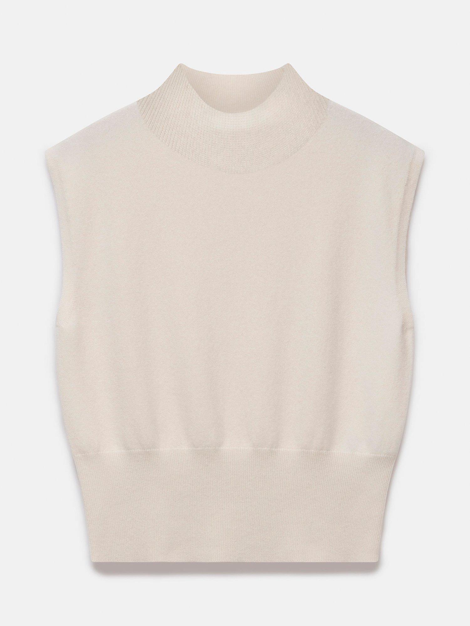 Product image 5 of 6, which shows Mint Velvet Cashmere Blend Top, Natural Cream, XS