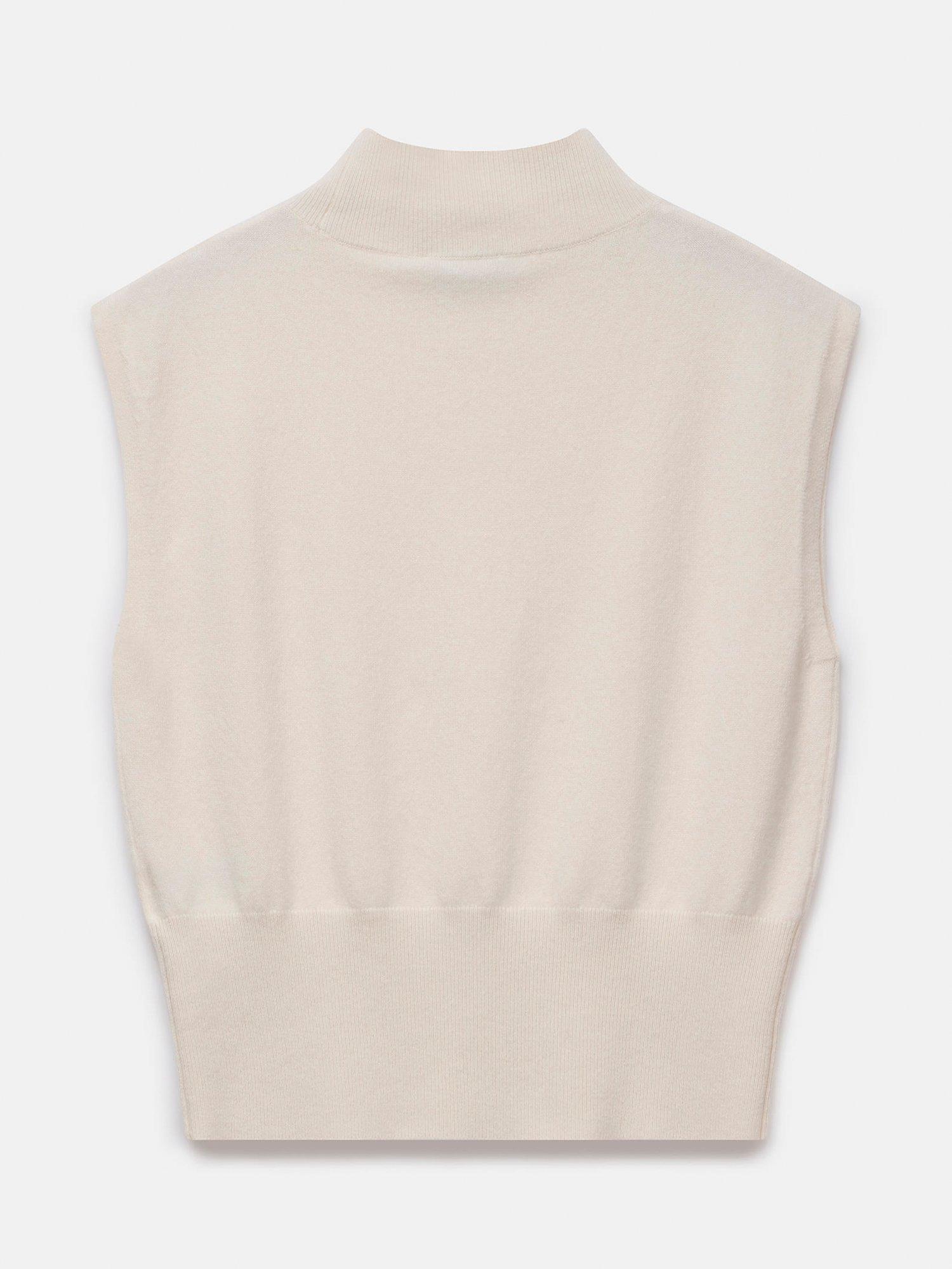 Product image 6 of 6, which shows Mint Velvet Cashmere Blend Top, Natural Cream, XS