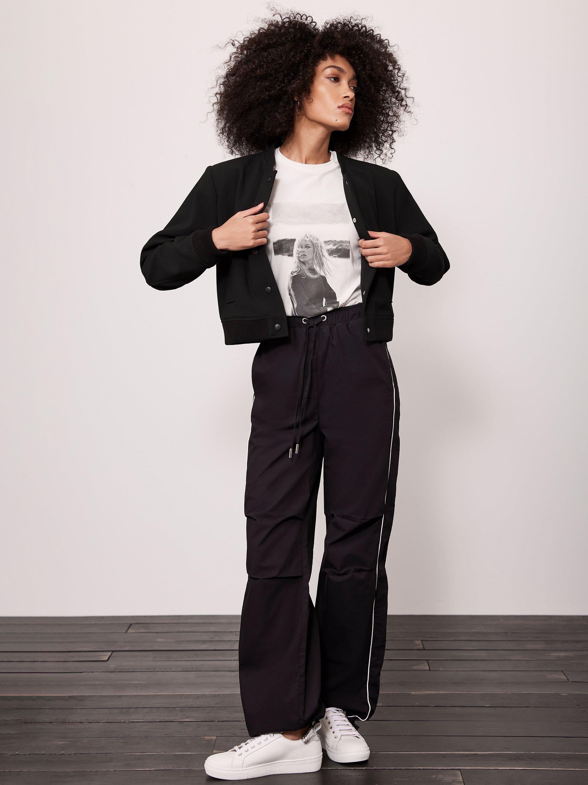 Mint Velvet Relaxed Cotton Trousers, Black