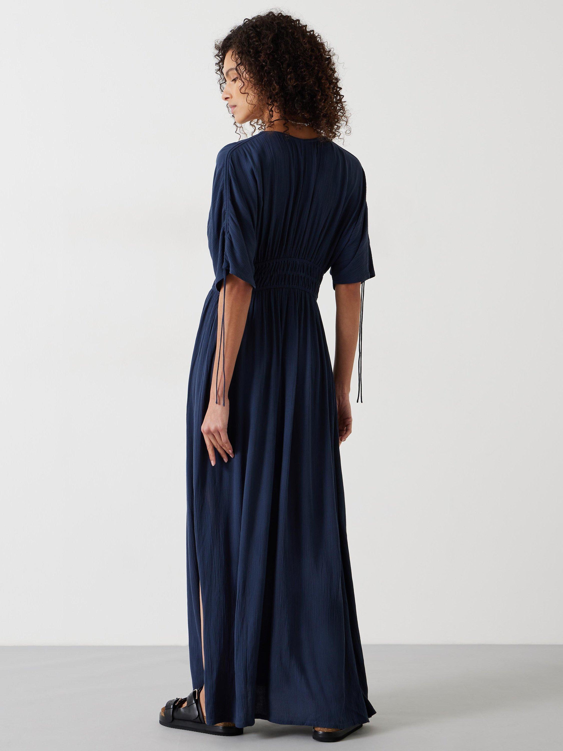 HUSH Grace Beach Maxi Dress, Petrol, XXS-XS