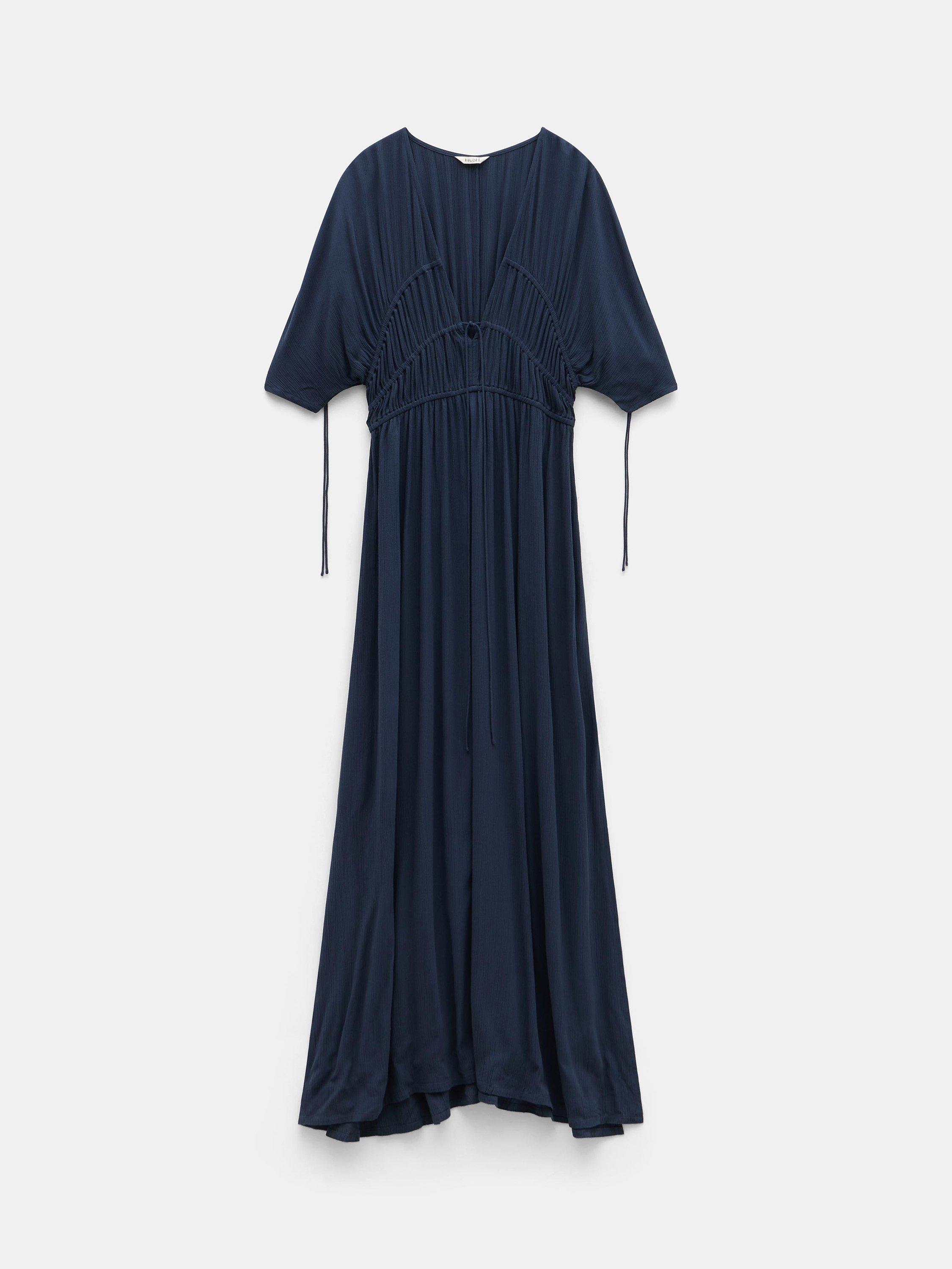 HUSH Grace Beach Maxi Dress, Petrol, XXS-XS