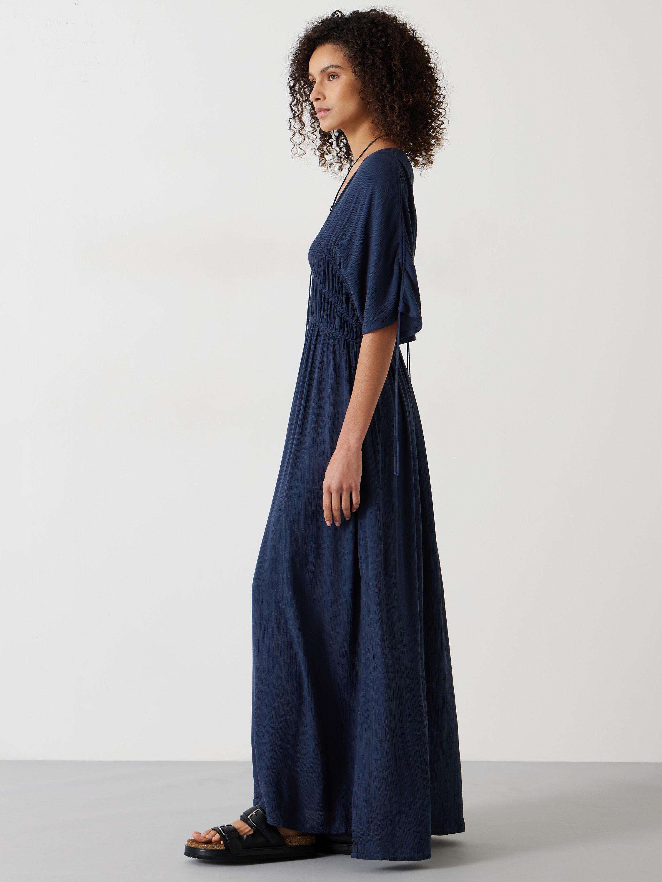HUSH Grace Beach Maxi Dress, Petrol, XXS-XS