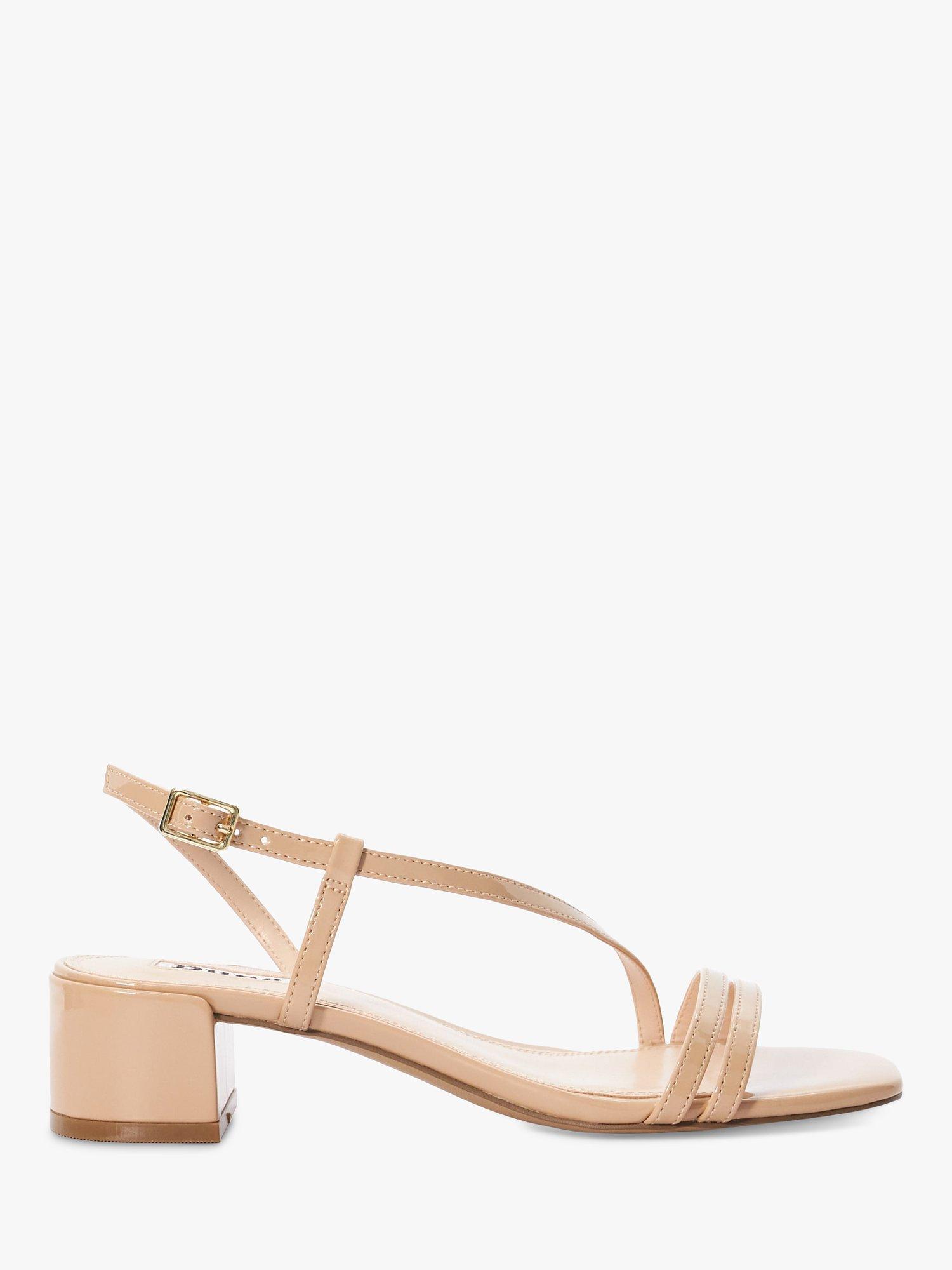 Dune Maryanna Patent Block Heel Sandals, Blush, EU37