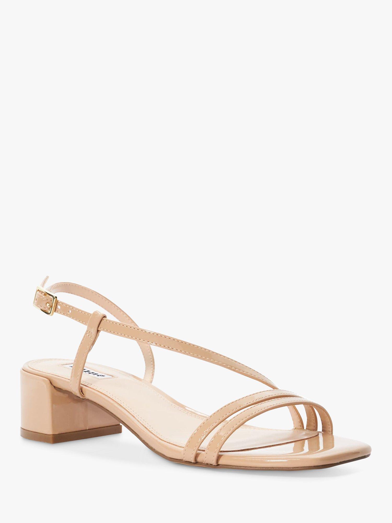 Dune Maryanna Patent Block Heel Sandals, Blush, EU37