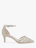 Dune London Composed Embellished Kitten Heel Court Shoes, Gold