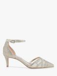 Dune Composed Embellished Kitten Heel Court Shoes, Gold