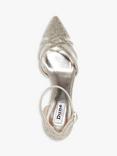 Dune Composed Embellished Kitten Heel Court Shoes, Gold