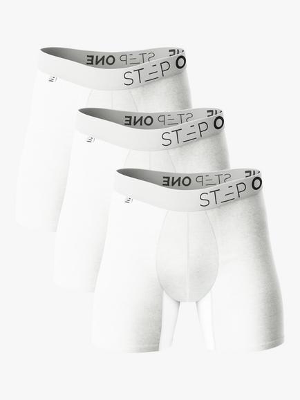 Step One Bamboo Boxer Briefs With Fly, Pack of 3, Snow Balls