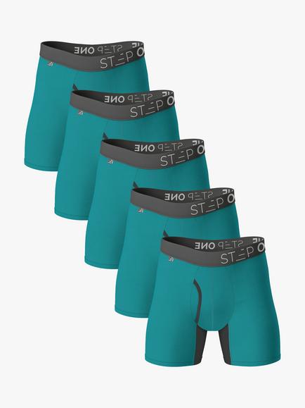 Step One Bamboo Boxer Briefs With Fly, Pack of 5, Smashed Avo