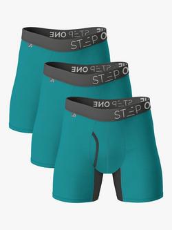 Step One Bamboo Boxer Briefs With Fly, Pack of 3, Smashed Avo