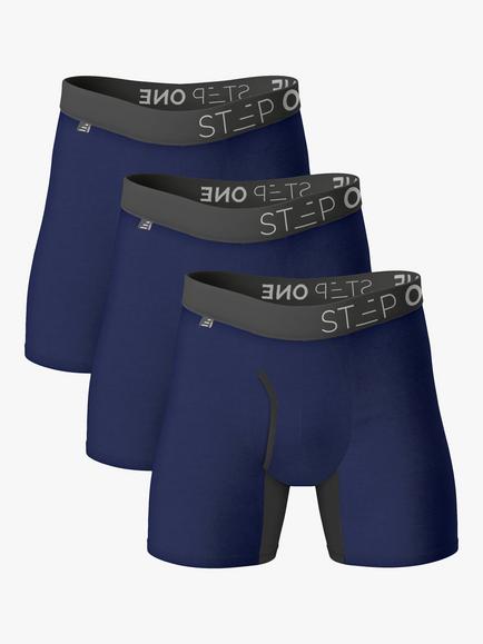 Step One Bamboo Boxer Briefs With Fly, Pack of 3, Ahoy Sailor