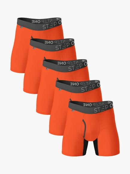Step One Bamboo Boxer Briefs With Fly, Pack of 5, Butter Nuts