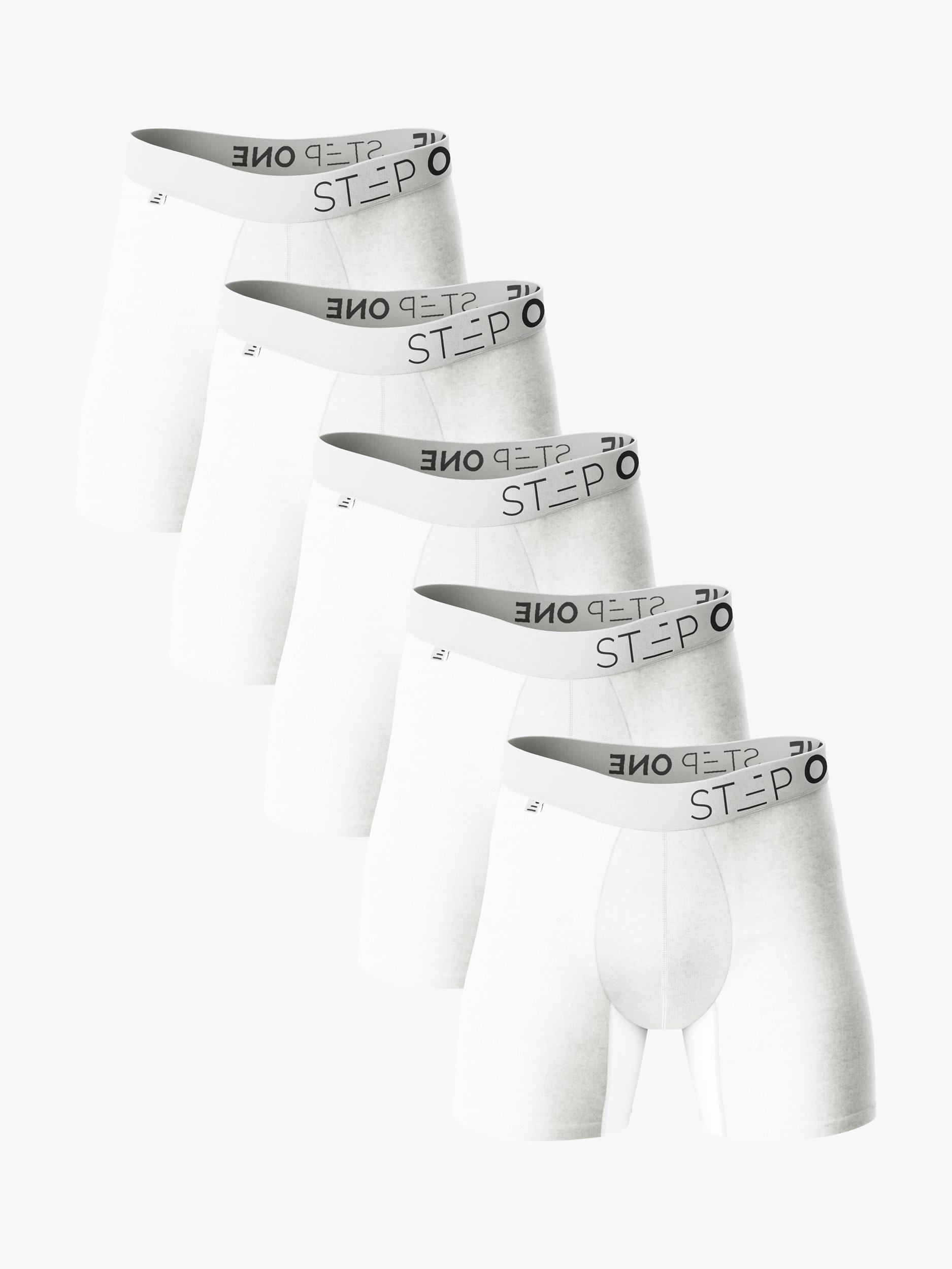 Product image 1 of 4, which shows Step One Bamboo Boxer Briefs With Fly, Pack of 5, Snow Balls, M