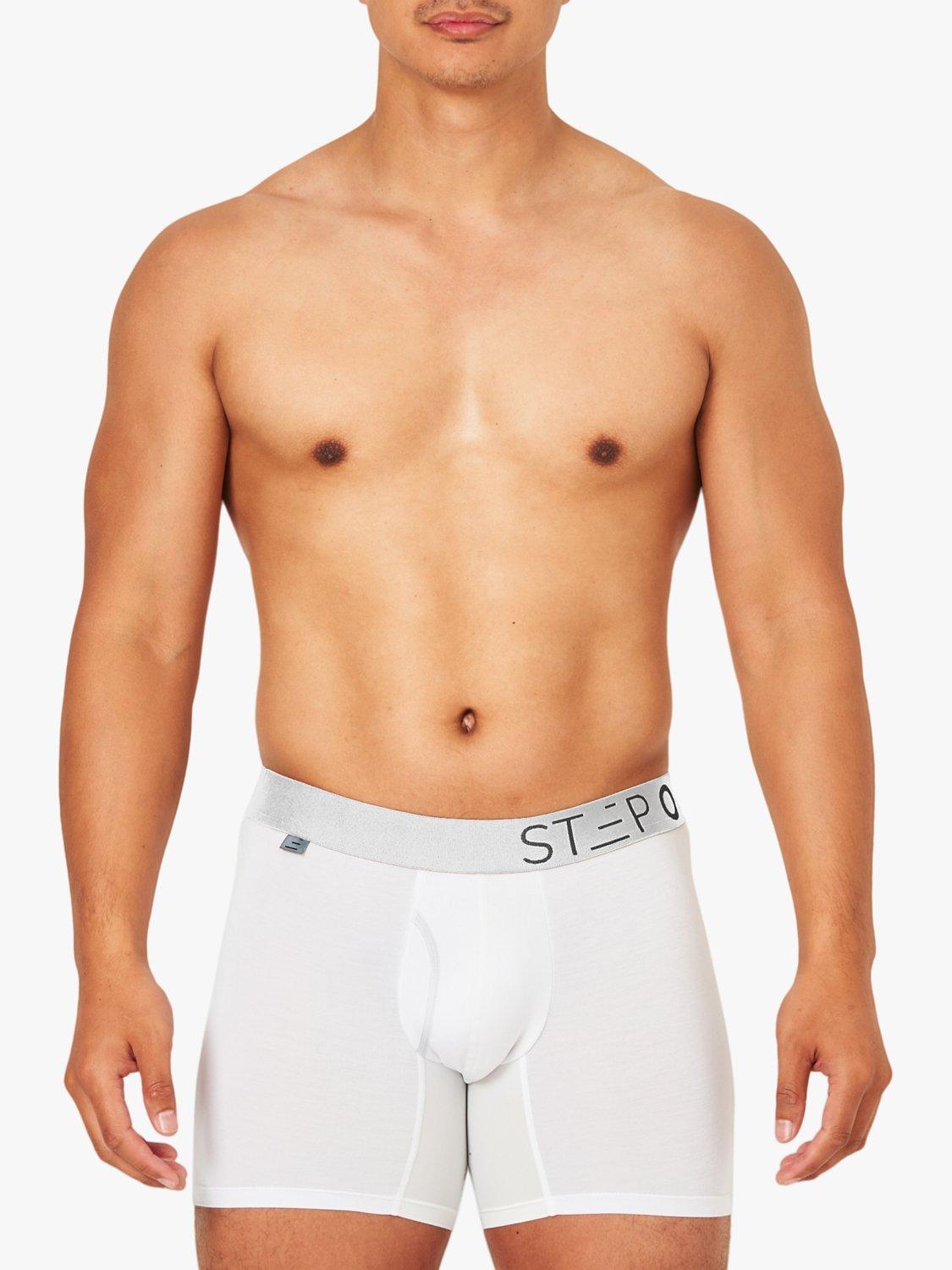 Product image 2 of 4, which shows Step One Bamboo Boxer Briefs With Fly, Pack of 5, Snow Balls, M