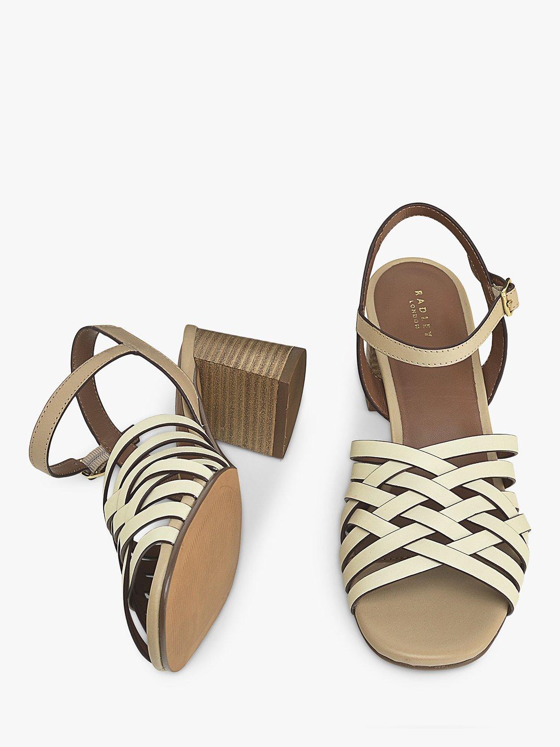 Product image 3 of 4, which shows Radley Crossways Road Leather Woven Strap Sandals, Birch, 7