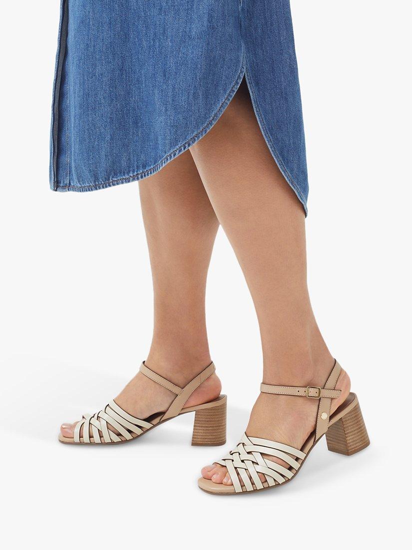 Product image 4 of 4, which shows Radley Crossways Road Leather Woven Strap Sandals, Birch, 7