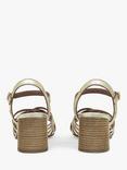 Radley Crossways Road Metallic Leather Woven Strap Sandals, Soft Gold