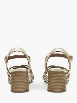 Radley Crossways Road Metallic Leather Woven Strap Sandals, Soft Gold - view 2, Soft Gold