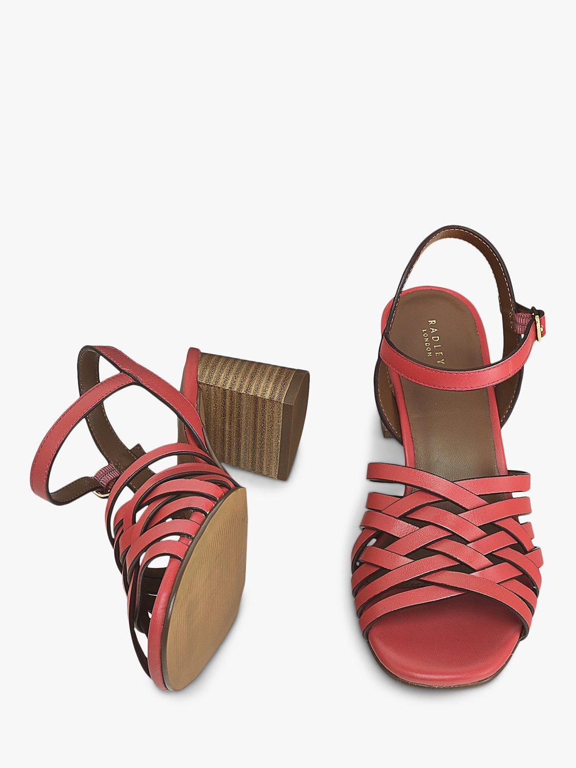 Product image 3 of 4, which shows Radley Crossways Road Leather Woven Strap Sandals, Lava, 5