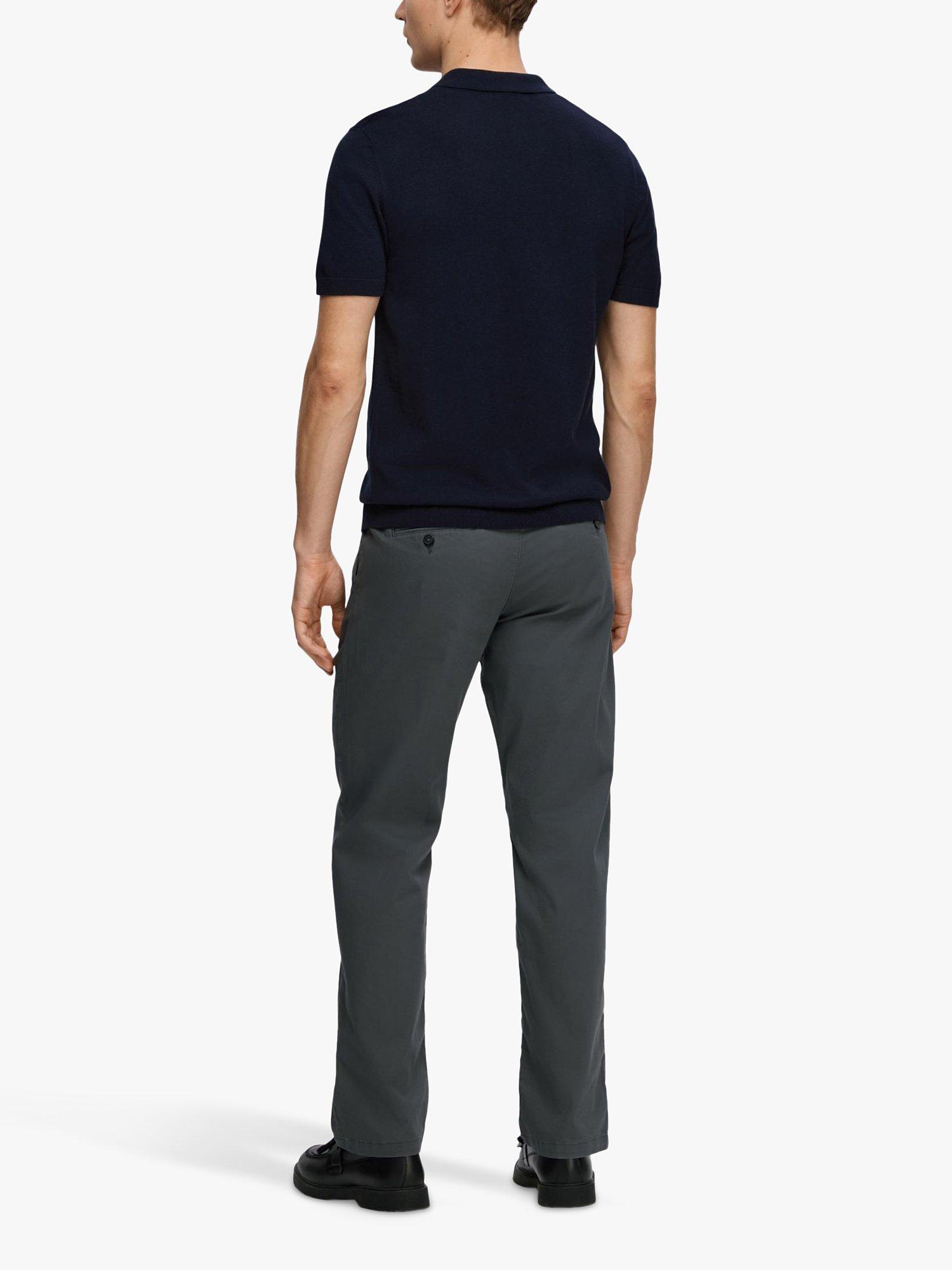 Product image 2 of 6, which shows Selected Short Sleeve Knit Polo Shirt, Navy, XL