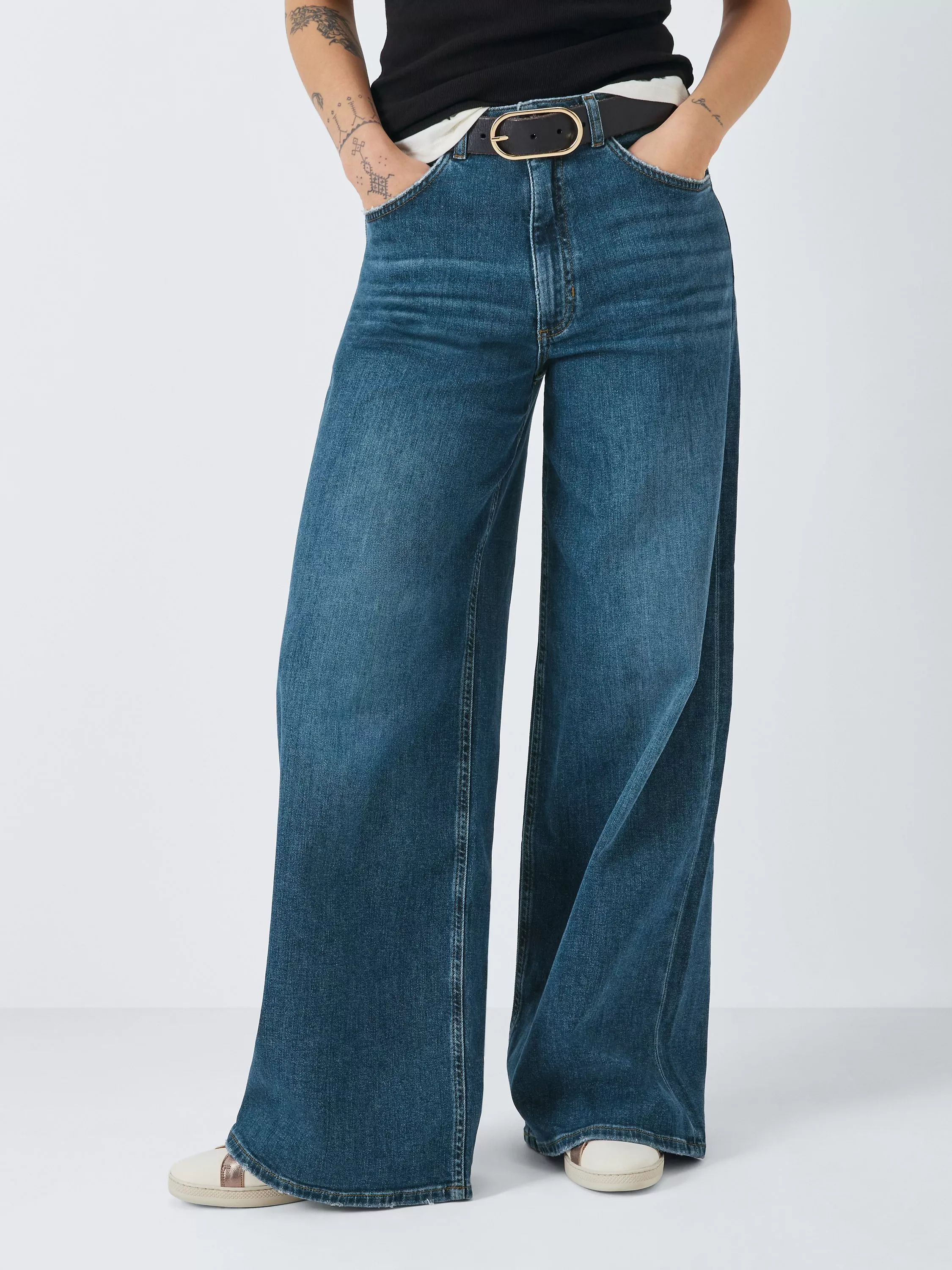 AND/OR Westlake High Rise Wide Leg Jeans, Blue Horizon