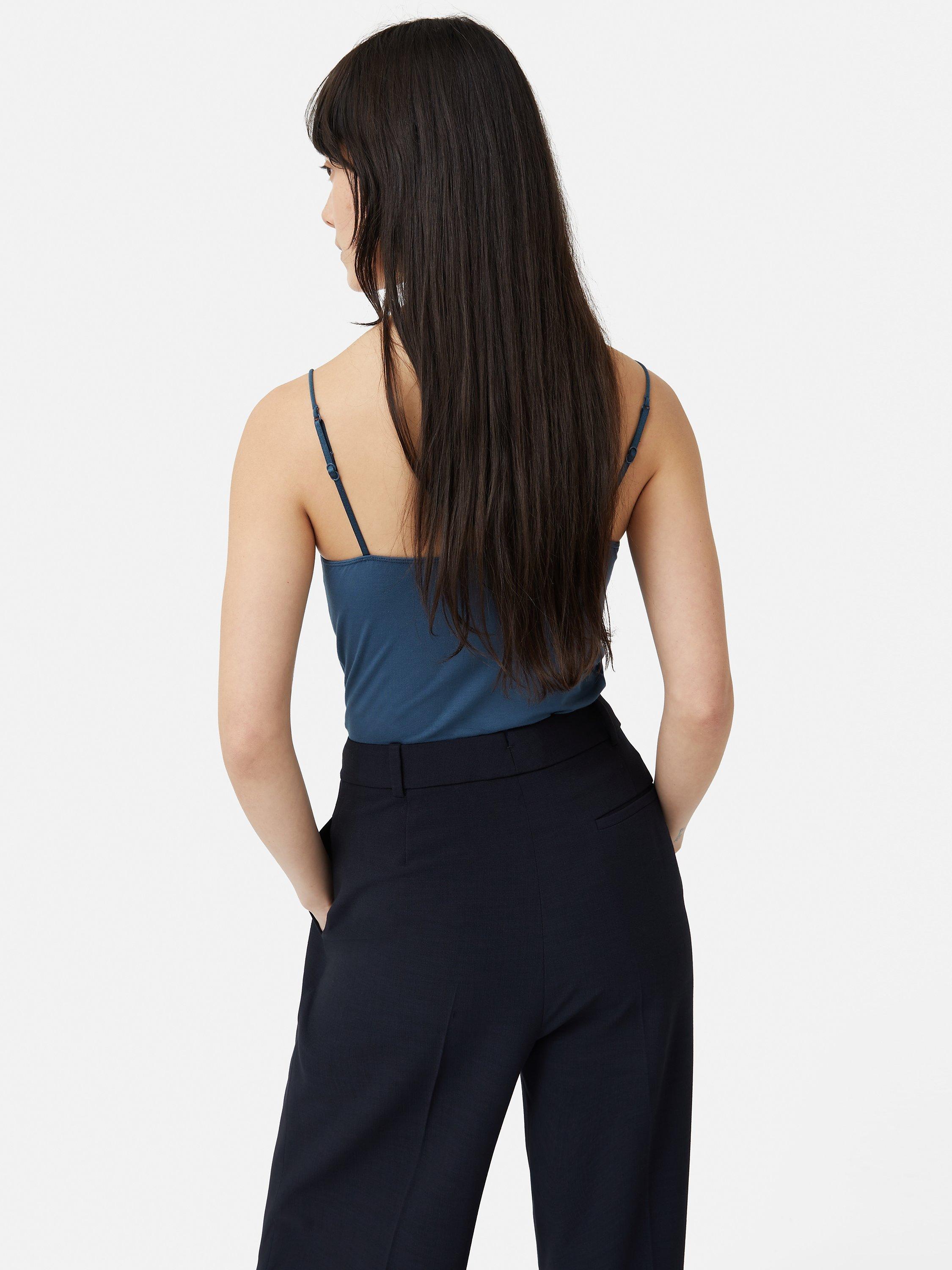 Product image 2 of 5, which shows Jigsaw Lace Trim Modal Vest, Teal, XXL