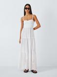 John Lewis Broderie Shirred Beach Maxi Dress