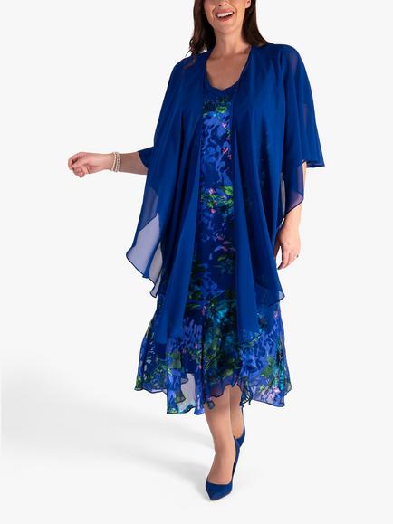 chesca Chiffon Shawl, Cobalt, Cobalt
