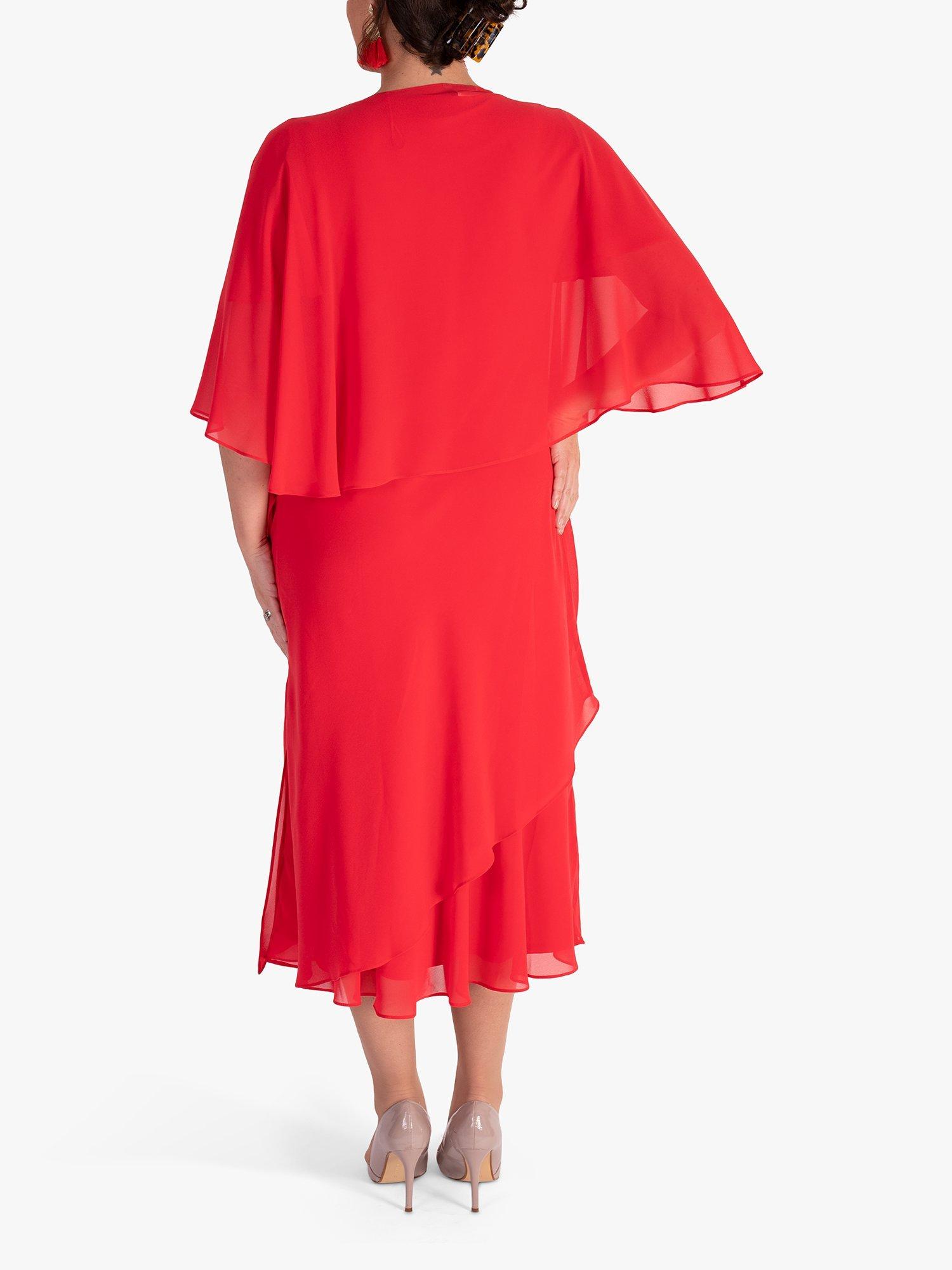 Product image 2 of 5, which shows chesca Chiffon Shawl, Poppy, One Size