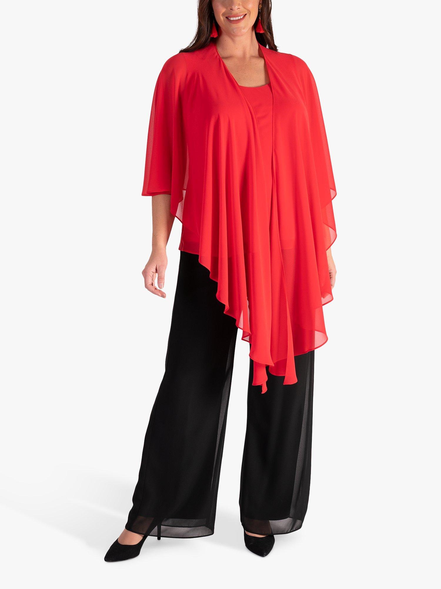 Product image 4 of 5, which shows chesca Chiffon Shawl, Poppy, One Size