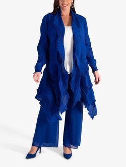 chesca Pleated Longline Shrug, Cobalt, Cobalt