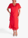 chesca Double Layer Chiffon Cowl Neckline Dress