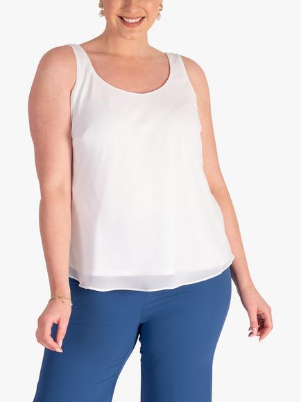 chesca Chiffon Camisole, Ivory, Ivory