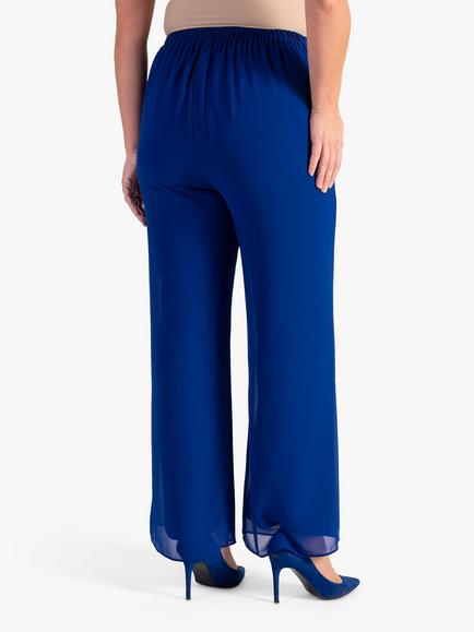 chesca Chiffon Trousers - view 2, Cobalt