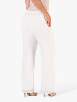 chesca Jersey Lined Chiffon Trousers - view 2, Ivory