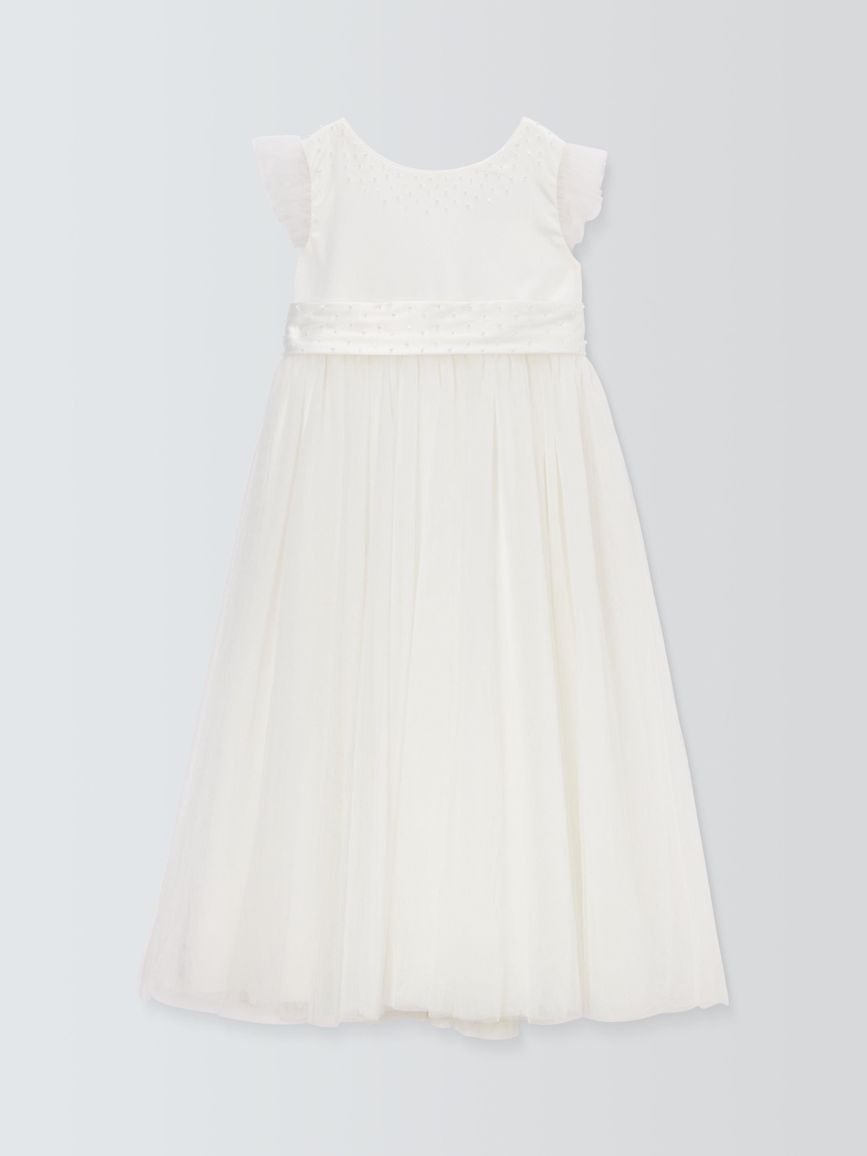 Product image 5 of 8, which shows John Lewis Heirloom Collection Kids' Tulle Beaded Bridesmaid Dress, Ivory, 8 years