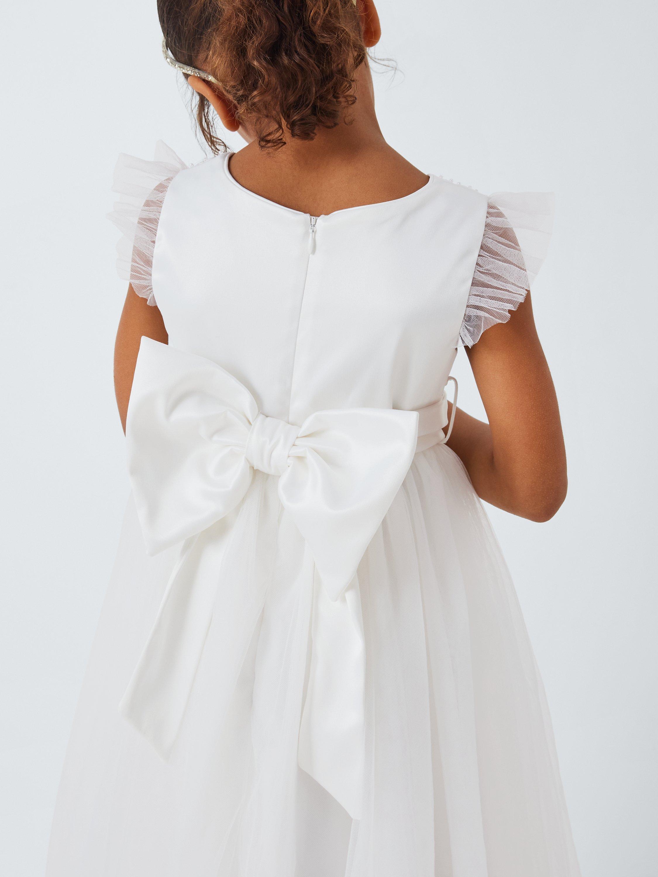 Product image 3 of 8, which shows John Lewis Heirloom Collection Kids' Tulle Beaded Bridesmaid Dress, Ivory, 8 years