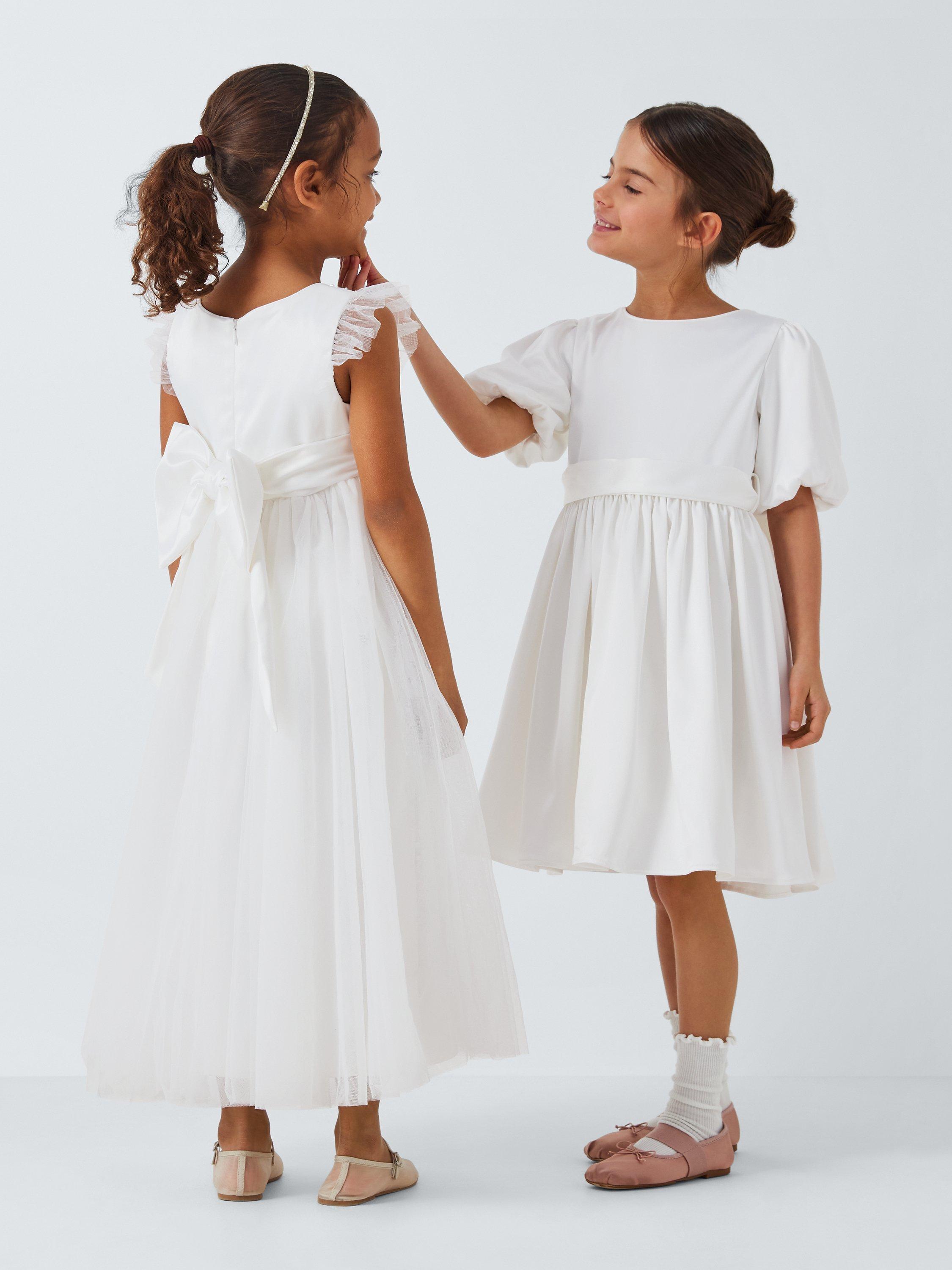 Product image 7 of 8, which shows John Lewis Heirloom Collection Kids' Tulle Beaded Bridesmaid Dress, Ivory, 8 years